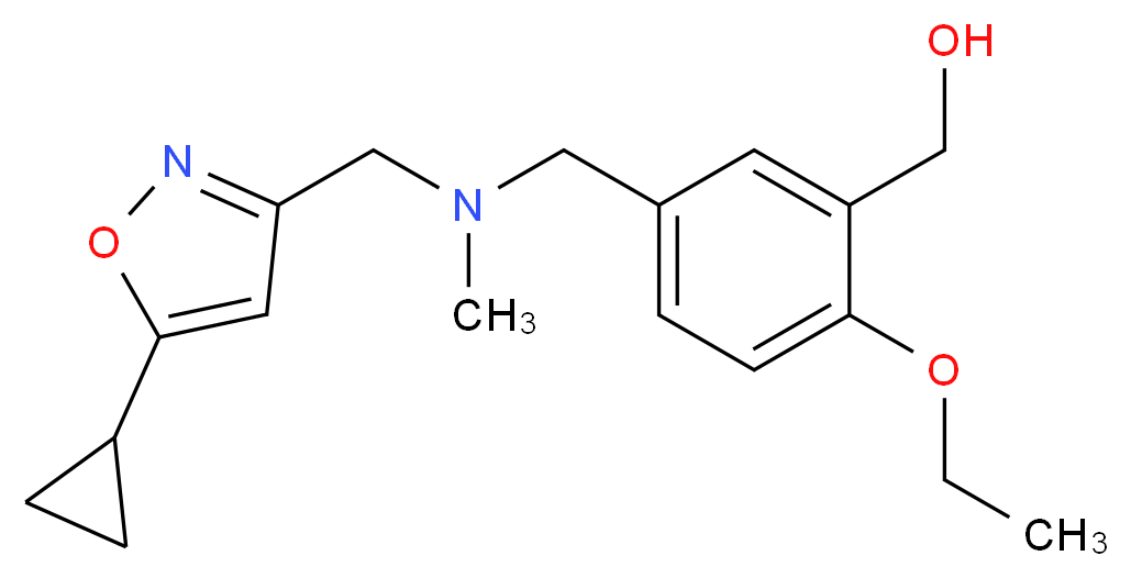 (5-{[[(5-cyclopropylisoxazol-3-yl)methyl](methyl)amino]methyl}-2-ethoxyphenyl)methanol_分子结构_CAS_)