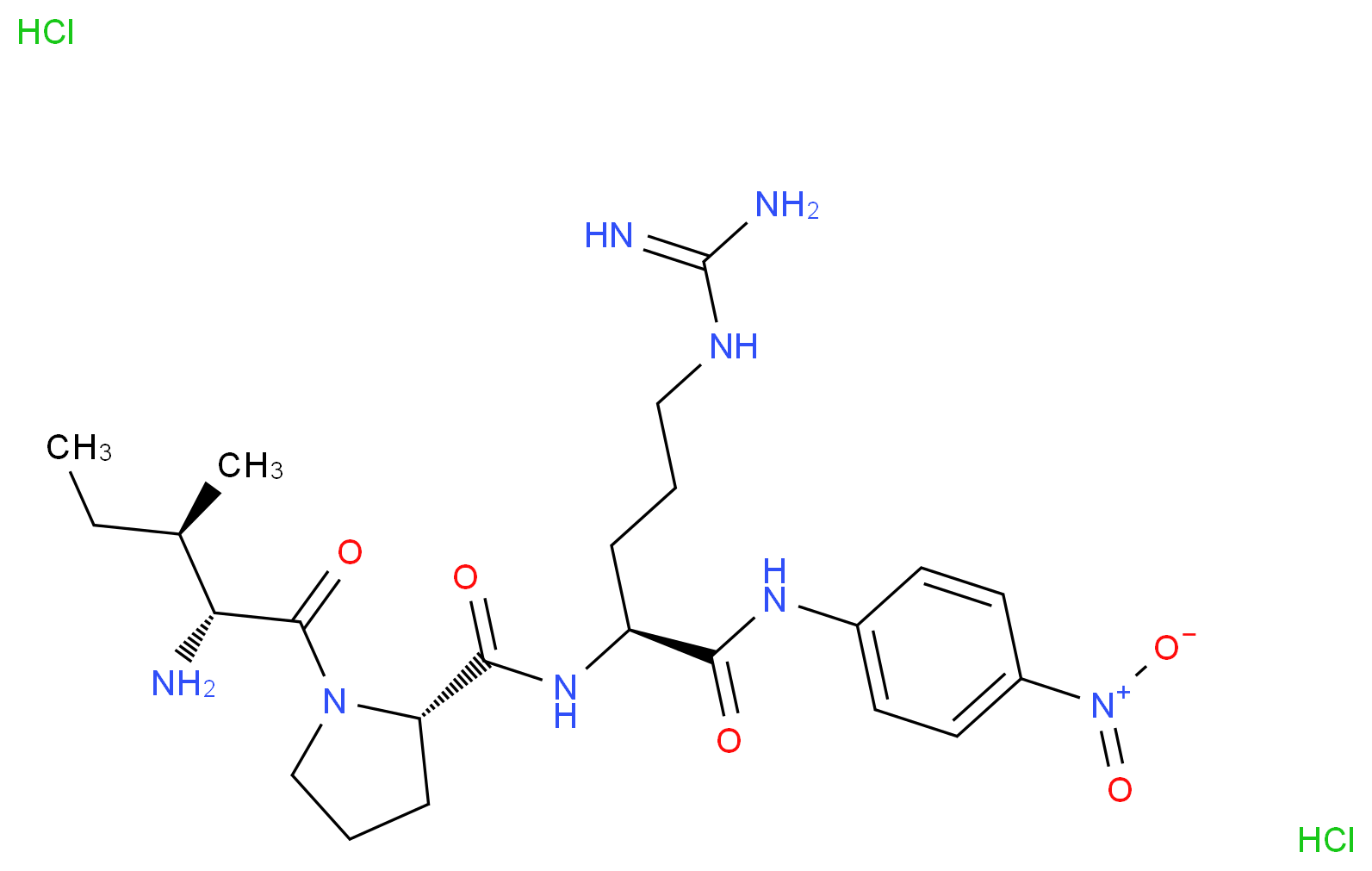 (2S)-2-{[(2S)-1-[(2R,3R)-2-amino-3-methylpentanoyl]pyrrolidin-2-yl]formamido}-5-carbamimidamido-N-(4-nitrophenyl)pentanamide dihydrochloride_分子结构_CAS_96323-41-0