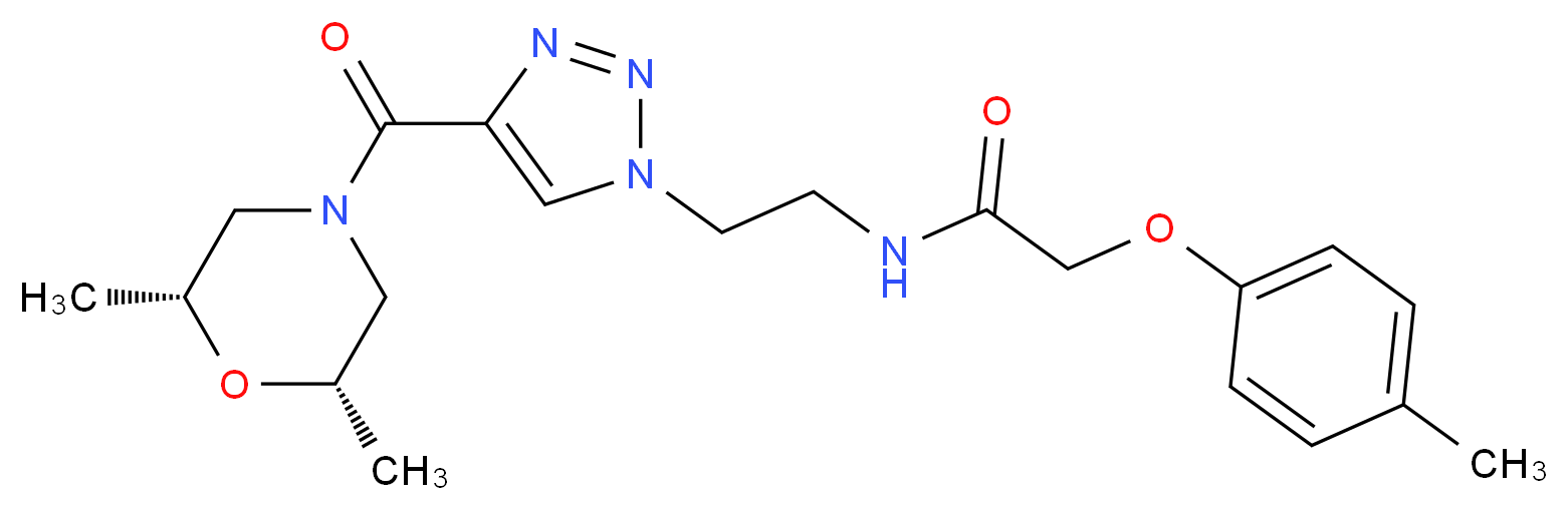 N-[2-(4-{[(2R*,6S*)-2,6-dimethyl-4-morpholinyl]carbonyl}-1H-1,2,3-triazol-1-yl)ethyl]-2-(4-methylphenoxy)acetamide_分子结构_CAS_)