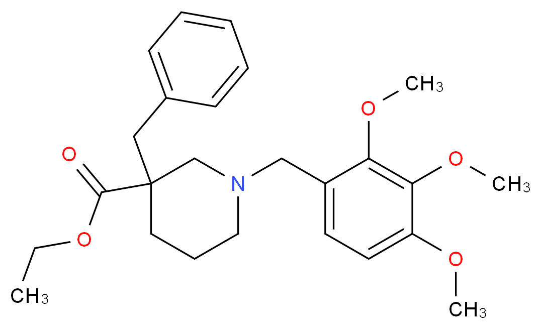 ethyl 3-benzyl-1-(2,3,4-trimethoxybenzyl)-3-piperidinecarboxylate_分子结构_CAS_)