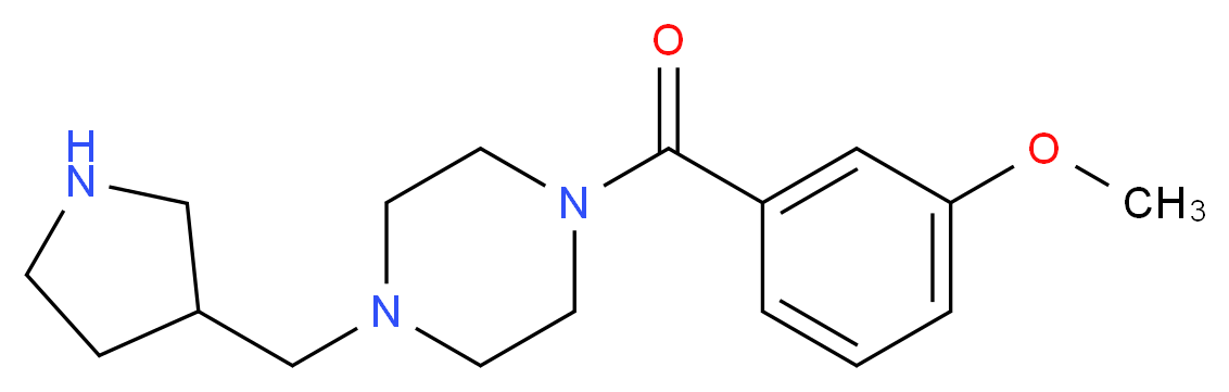 1-(3-methoxybenzoyl)-4-(3-pyrrolidinylmethyl)piperazine_分子结构_CAS_)