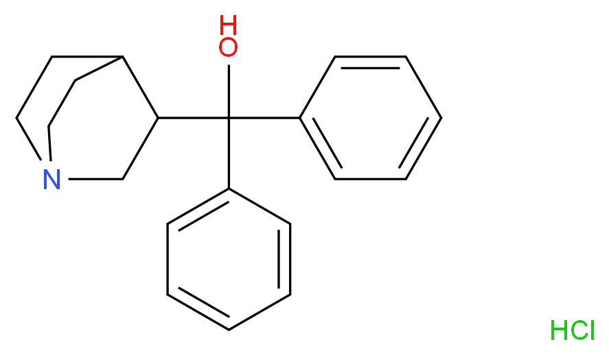 1-azabicyclo[2.2.2]octan-3-yldiphenylmethanol hydrochloride_分子结构_CAS_10447-38-8