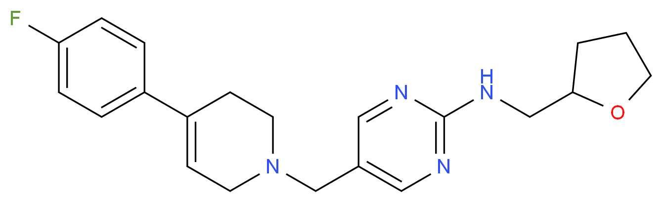 5-{[4-(4-fluorophenyl)-3,6-dihydropyridin-1(2H)-yl]methyl}-N-(tetrahydrofuran-2-ylmethyl)pyrimidin-2-amine_分子结构_CAS_)