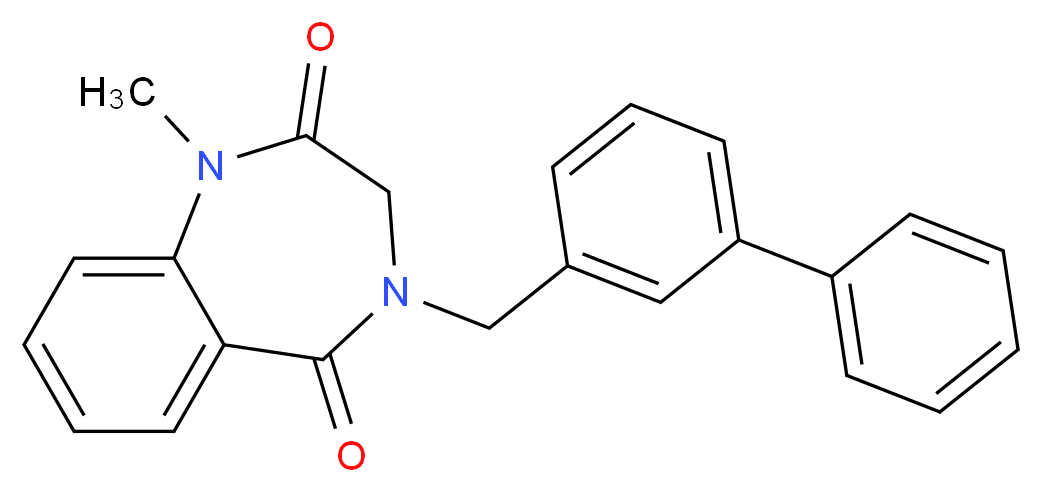 4-(biphenyl-3-ylmethyl)-1-methyl-3,4-dihydro-1H-1,4-benzodiazepine-2,5-dione_分子结构_CAS_)