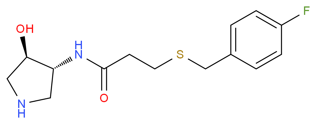 3-[(4-fluorobenzyl)thio]-N-[(3R*,4R*)-4-hydroxypyrrolidin-3-yl]propanamide_分子结构_CAS_)