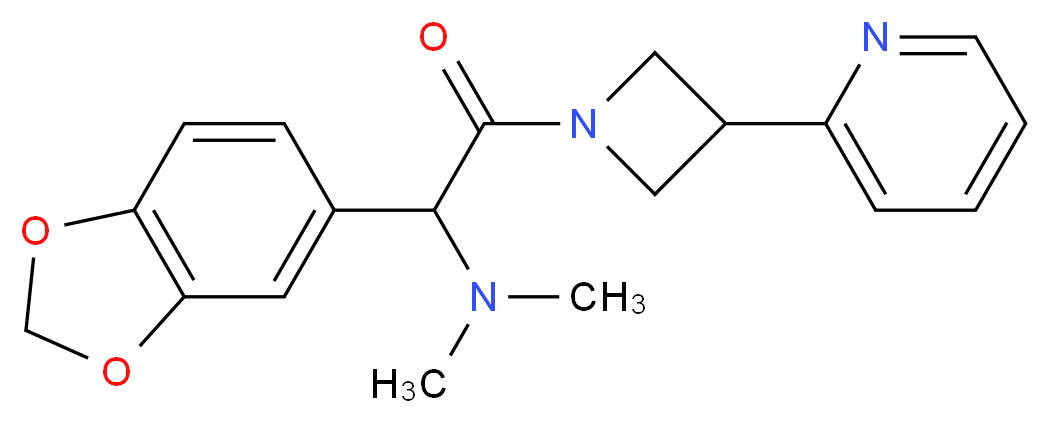 1-(1,3-benzodioxol-5-yl)-N,N-dimethyl-2-oxo-2-[3-(2-pyridinyl)-1-azetidinyl]ethanamine_分子结构_CAS_)