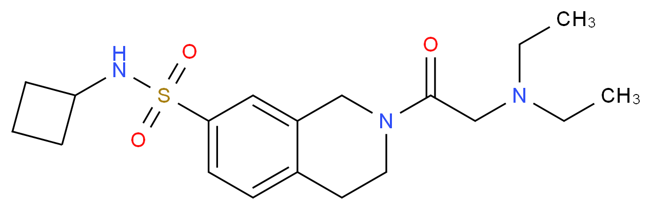 N-cyclobutyl-2-(N,N-diethylglycyl)-1,2,3,4-tetrahydroisoquinoline-7-sulfonamide_分子结构_CAS_)