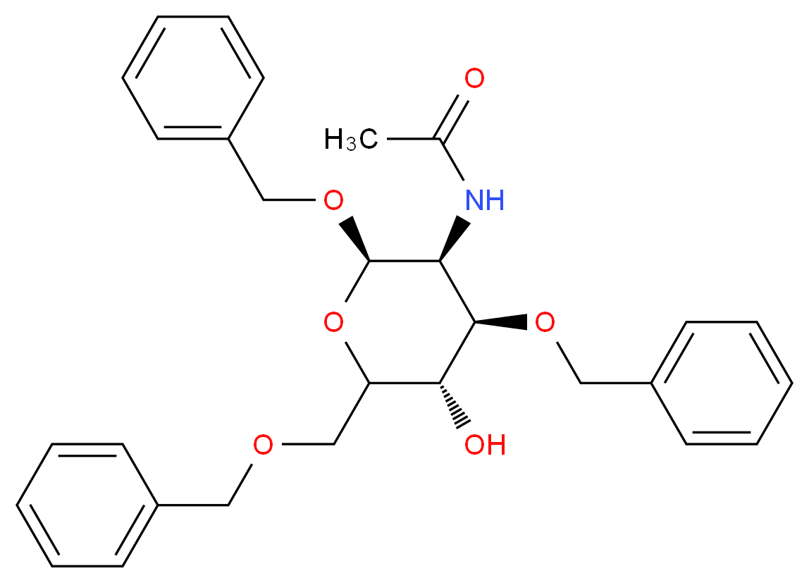 Benzyl-2-acetamido-2-deoxy-3,6-di-O-benzyl-beta-D-glucopyranoside_分子结构_CAS_62867-63-4)