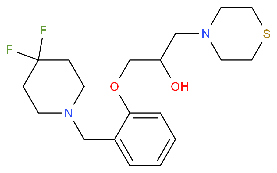 1-{2-[(4,4-difluoropiperidin-1-yl)methyl]phenoxy}-3-thiomorpholin-4-ylpropan-2-ol_分子结构_CAS_)