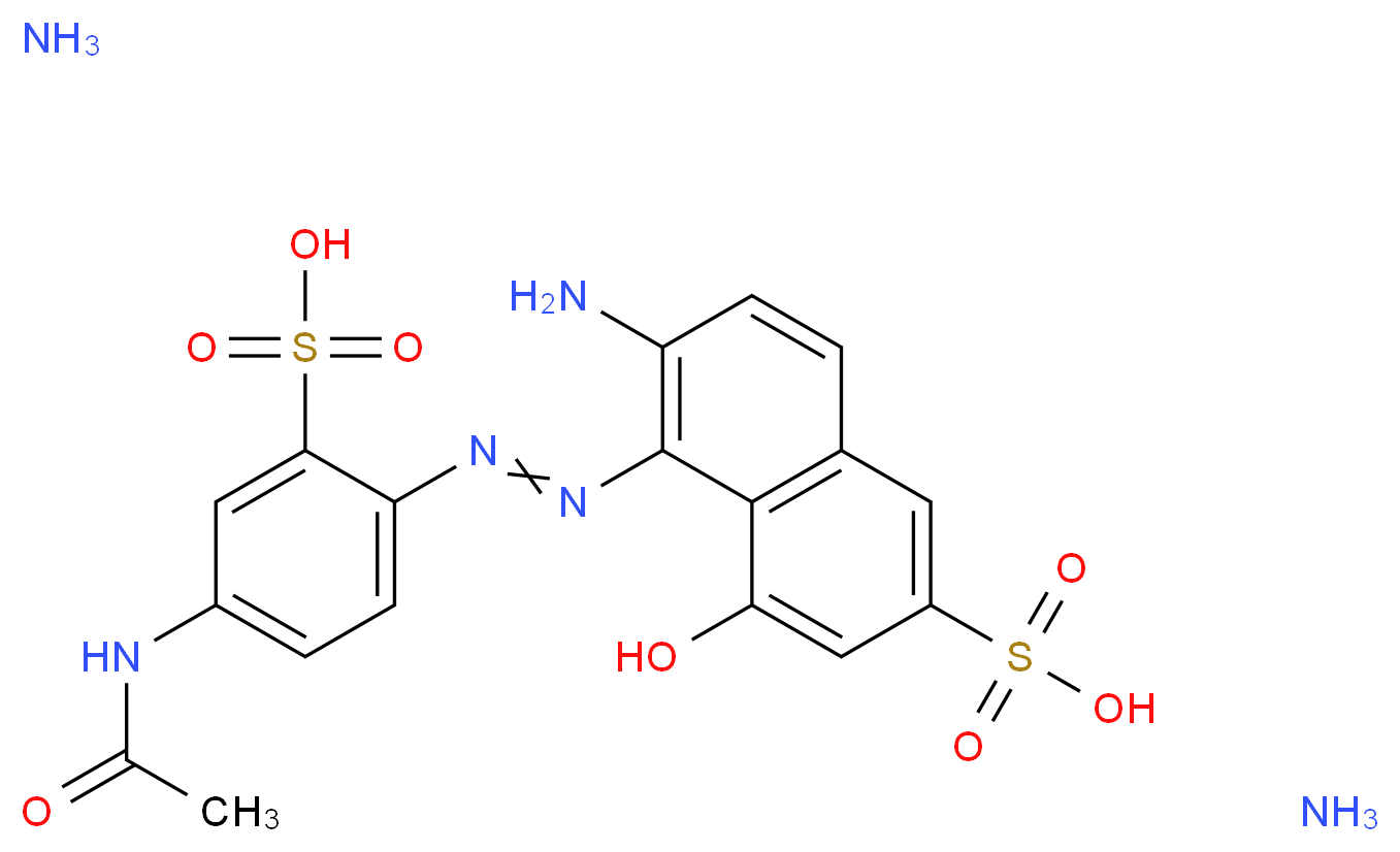 6-amino-5-[2-(4-acetamido-2-sulfophenyl)diazen-1-yl]-4-hydroxynaphthalene-2-sulfonic acid diamine_分子结构_CAS_302912-22-7