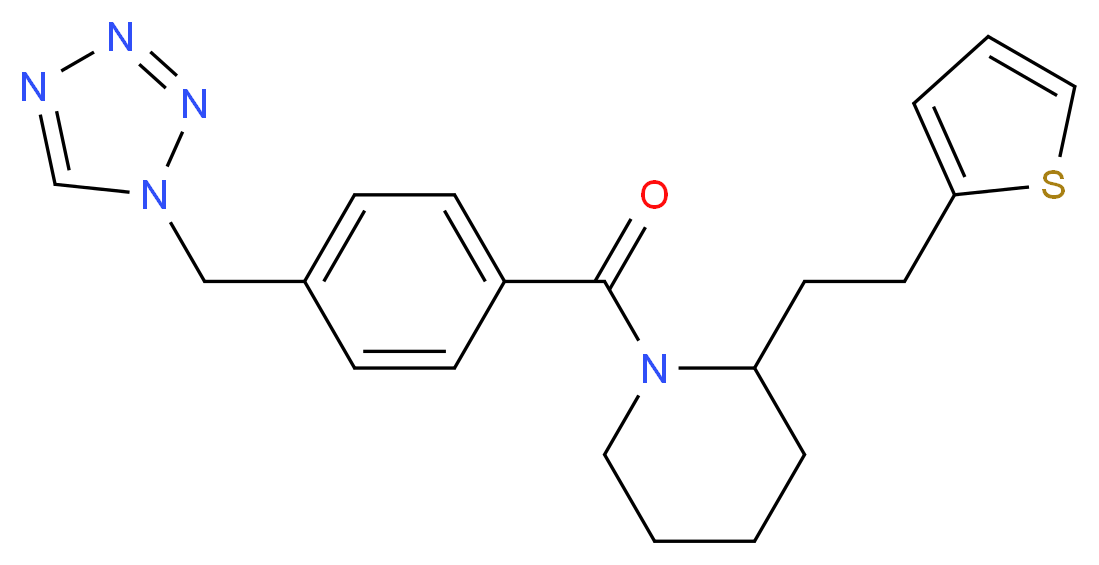 1-[4-(1H-tetrazol-1-ylmethyl)benzoyl]-2-[2-(2-thienyl)ethyl]piperidine_分子结构_CAS_)