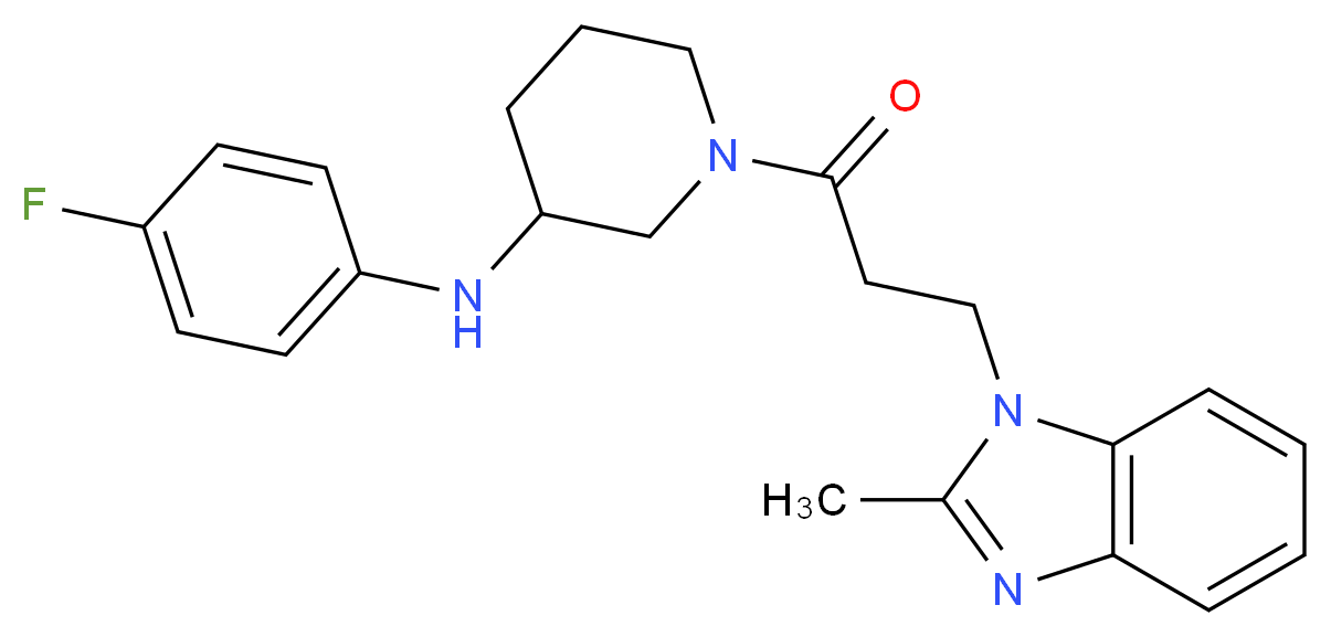 N-(4-fluorophenyl)-1-[3-(2-methyl-1H-benzimidazol-1-yl)propanoyl]-3-piperidinamine_分子结构_CAS_)