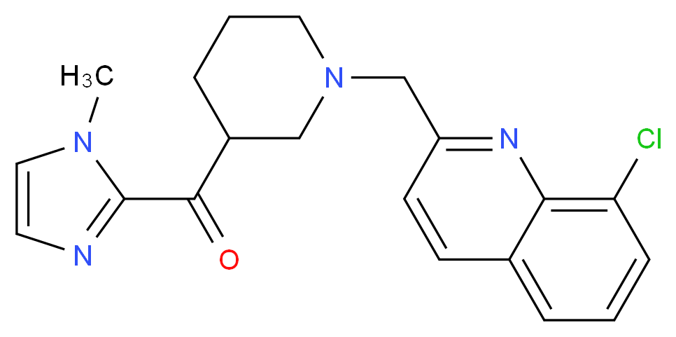 {1-[(8-chloro-2-quinolinyl)methyl]-3-piperidinyl}(1-methyl-1H-imidazol-2-yl)methanone_分子结构_CAS_)