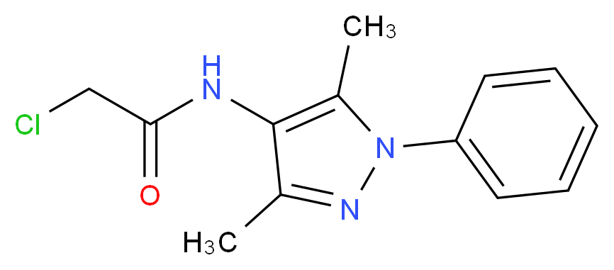 2-chloro-N-(3,5-dimethyl-1-phenyl-1H-pyrazol-4-yl)acetamide_分子结构_CAS_92026-64-7