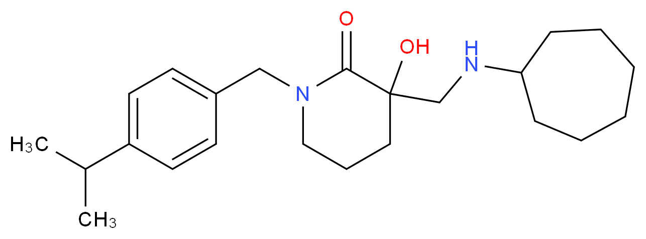 3-[(cycloheptylamino)methyl]-3-hydroxy-1-(4-isopropylbenzyl)piperidin-2-one_分子结构_CAS_)