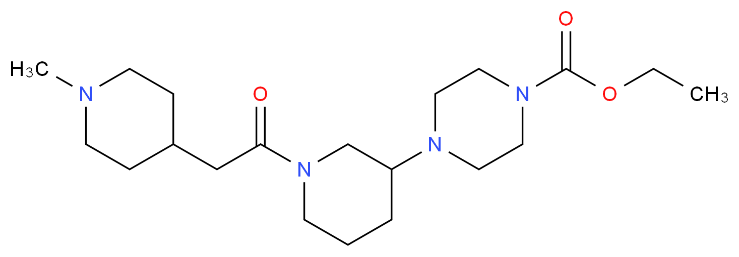 ethyl 4-{1-[(1-methyl-4-piperidinyl)acetyl]-3-piperidinyl}-1-piperazinecarboxylate_分子结构_CAS_)