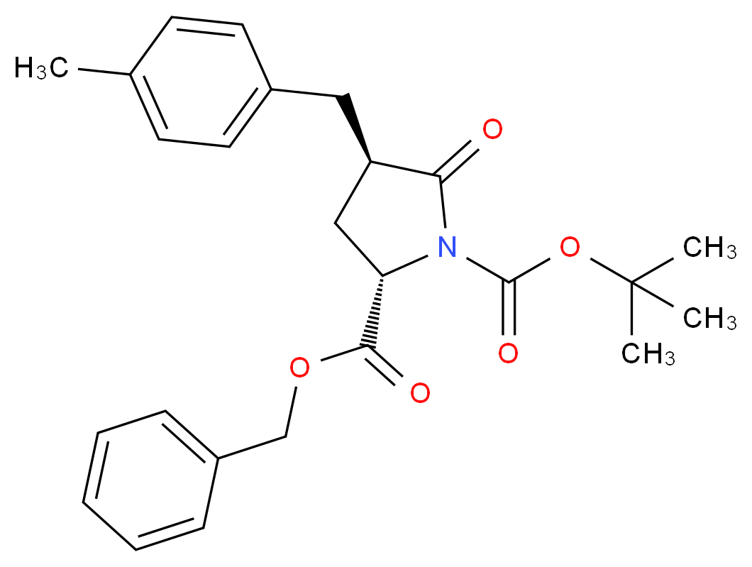 (4R)-Boc-4-(4-甲基苄基)-Pyr-OBzl_分子结构_CAS_401813-50-1)
