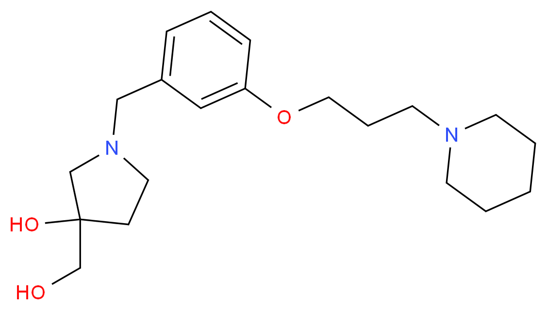 3-(hydroxymethyl)-1-[3-(3-piperidin-1-ylpropoxy)benzyl]pyrrolidin-3-ol_分子结构_CAS_)