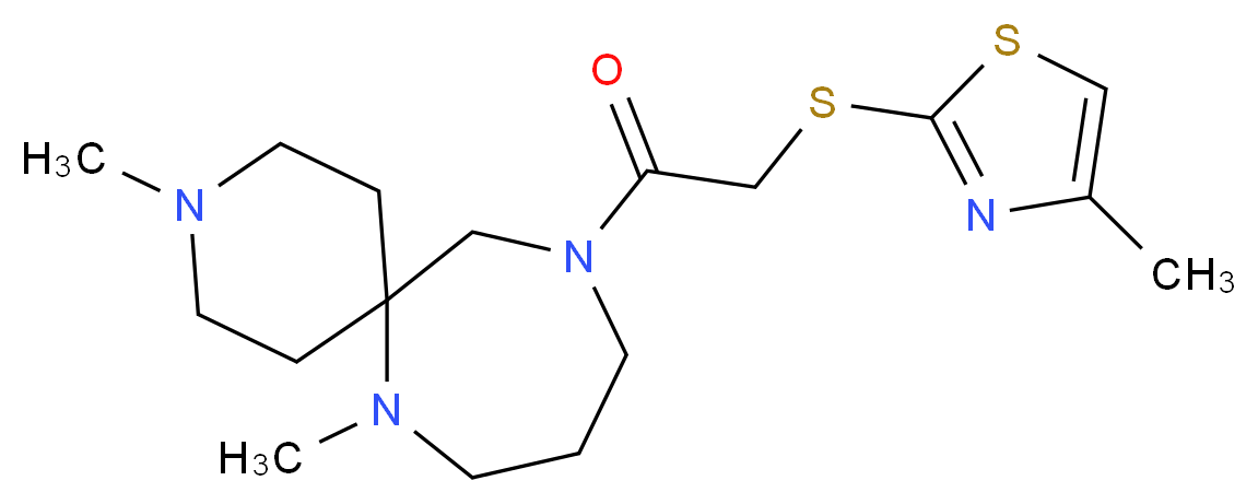 3,7-dimethyl-11-{[(4-methyl-1,3-thiazol-2-yl)thio]acetyl}-3,7,11-triazaspiro[5.6]dodecane_分子结构_CAS_)