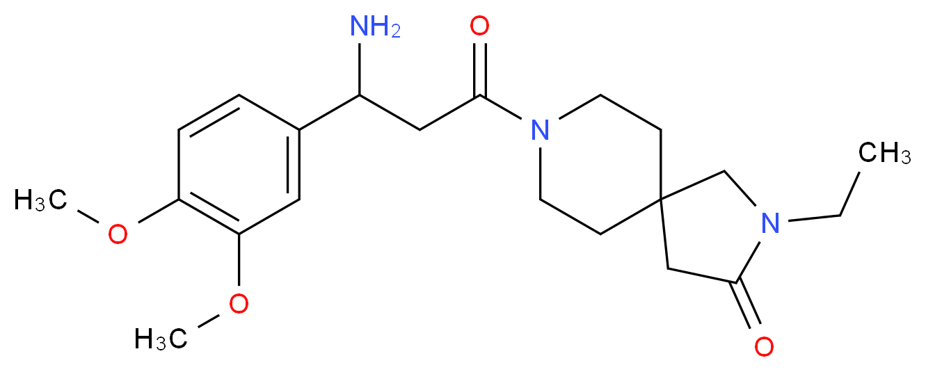 8-[3-amino-3-(3,4-dimethoxyphenyl)propanoyl]-2-ethyl-2,8-diazaspiro[4.5]decan-3-one_分子结构_CAS_)