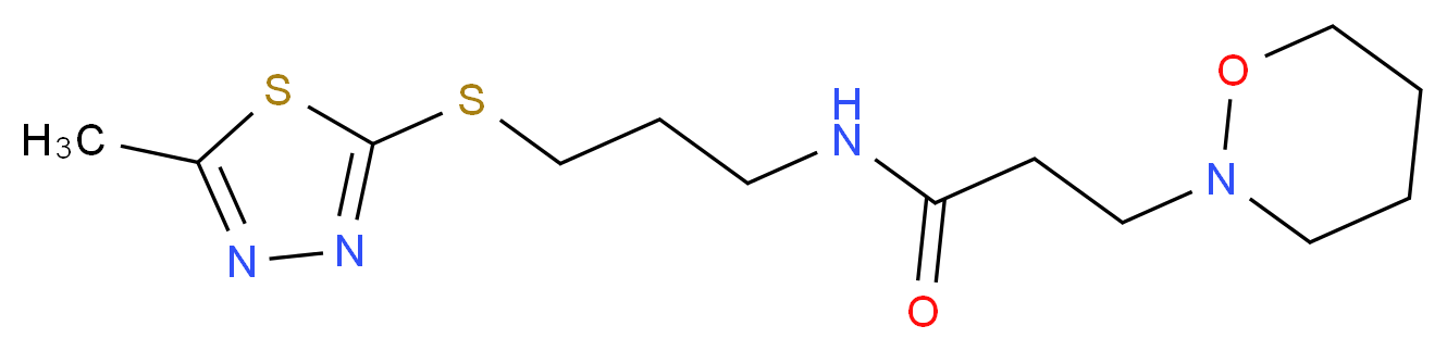 N-{3-[(5-methyl-1,3,4-thiadiazol-2-yl)thio]propyl}-3-(1,2-oxazinan-2-yl)propanamide_分子结构_CAS_)