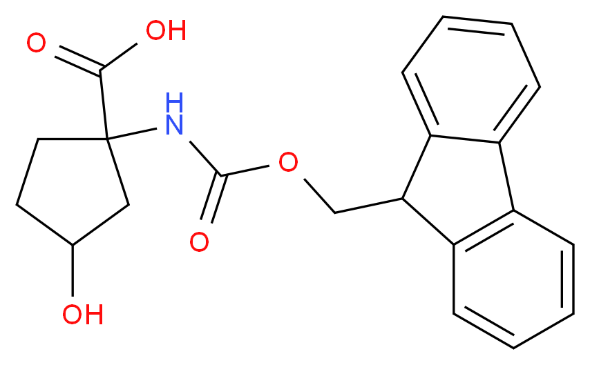 1-[[(9H-FLUOREN-9-YLMETHOXY)CARBONYL]AMINO]-3-HYDROXY-CYCLOPENTANECARBOXYLIC ACID_分子结构_CAS_369403-17-8)