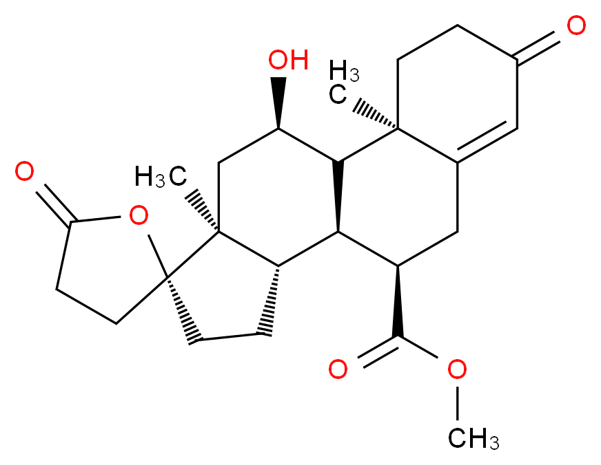 methyl (1'S,2R,2'R,9'R,10'S,11'S,15'S,17'R)-17'-hydroxy-2',15'-dimethyl-5,5'-dioxospiro[oxolane-2,14'-tetracyclo[8.7.0.0<sup>2</sup>,<sup>7</sup>.0<sup>1</sup><sup>1</sup>,<sup>1</sup><sup>5</sup>]heptadecan]-6'-ene-9'-carboxylate_分子结构_CAS_192704-56-6