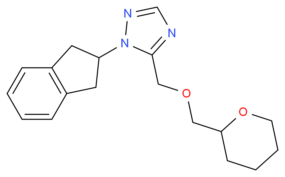 1-(2,3-dihydro-1H-inden-2-yl)-5-[(tetrahydro-2H-pyran-2-ylmethoxy)methyl]-1H-1,2,4-triazole_分子结构_CAS_)