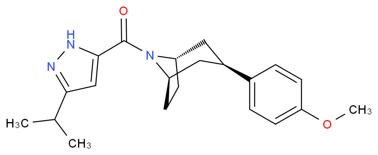 (3-endo)-8-[(3-isopropyl-1H-pyrazol-5-yl)carbonyl]-3-(4-methoxyphenyl)-8-azabicyclo[3.2.1]octane_分子结构_CAS_)