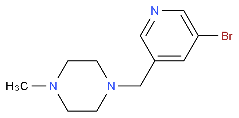 1-[(5-bromopyridin-3-yl)methyl]-4-methylpiperazine_分子结构_CAS_1160924-36-6