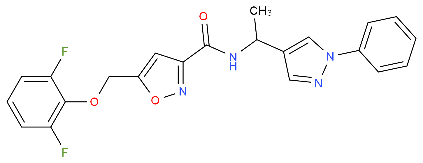 5-[(2,6-difluorophenoxy)methyl]-N-[1-(1-phenyl-1H-pyrazol-4-yl)ethyl]-3-isoxazolecarboxamide_分子结构_CAS_)