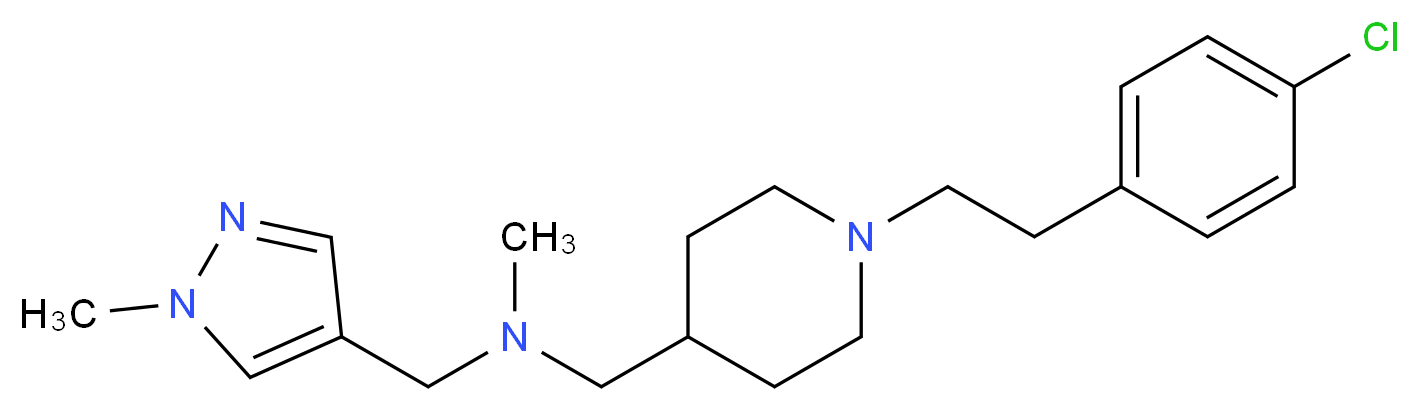 ({1-[2-(4-chlorophenyl)ethyl]-4-piperidinyl}methyl)methyl[(1-methyl-1H-pyrazol-4-yl)methyl]amine_分子结构_CAS_)