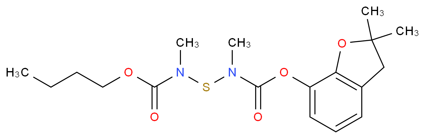 butyl N-[({[(2,2-dimethyl-2,3-dihydro-1-benzofuran-7-yl)oxy]carbonyl}(methyl)amino)sulfanyl]-N-methylcarbamate_分子结构_CAS_65907-30-4