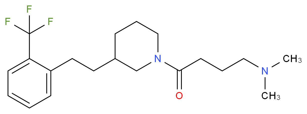 N,N-dimethyl-4-oxo-4-(3-{2-[2-(trifluoromethyl)phenyl]ethyl}-1-piperidinyl)-1-butanamine_分子结构_CAS_)