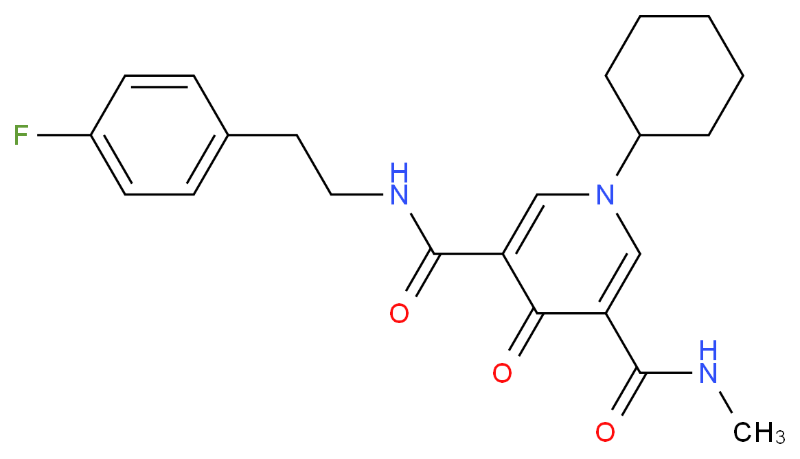 1-cyclohexyl-N-[2-(4-fluorophenyl)ethyl]-N'-methyl-4-oxo-1,4-dihydro-3,5-pyridinedicarboxamide_分子结构_CAS_)