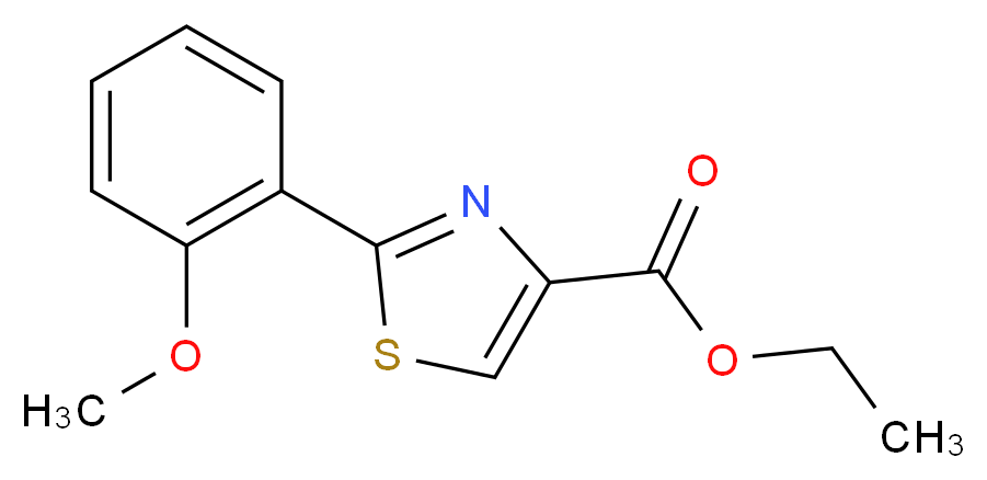 ethyl 2-(2-methoxyphenyl)-1,3-thiazole-4-carboxylate_分子结构_CAS_115299-16-6