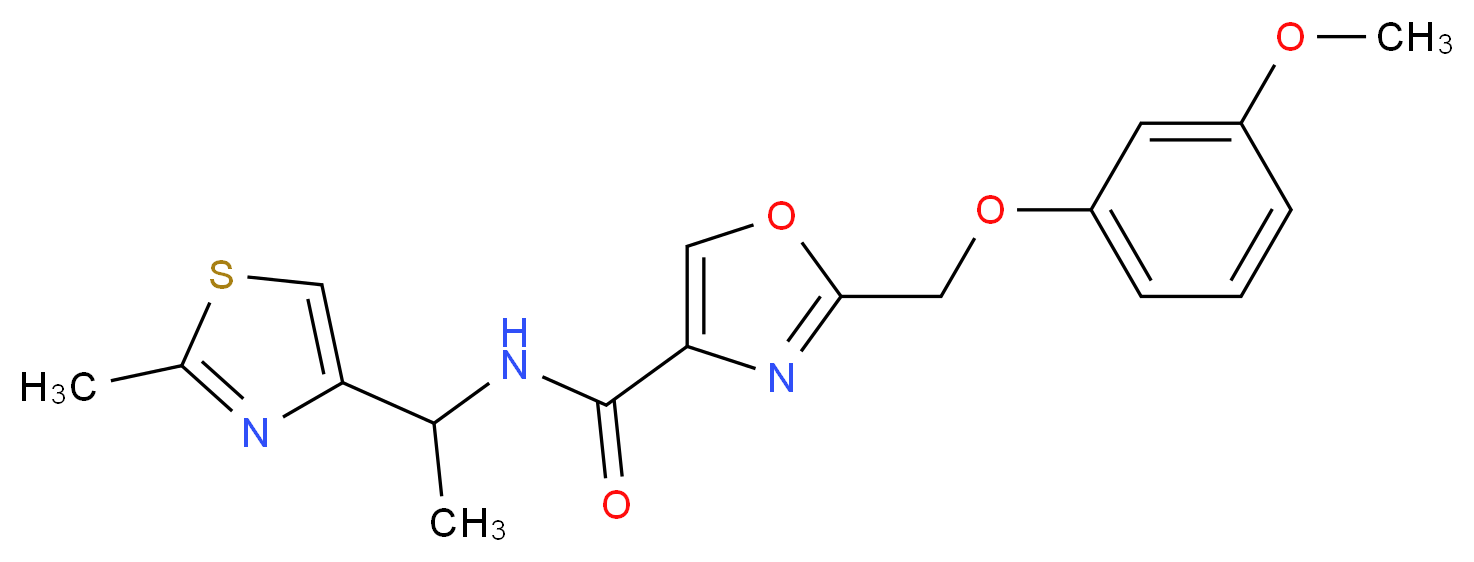 2-[(3-methoxyphenoxy)methyl]-N-[1-(2-methyl-1,3-thiazol-4-yl)ethyl]-1,3-oxazole-4-carboxamide_分子结构_CAS_)