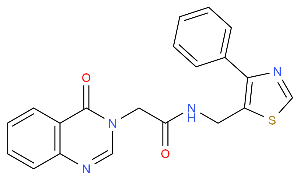 2-(4-oxo-3(4H)-quinazolinyl)-N-[(4-phenyl-1,3-thiazol-5-yl)methyl]acetamide_分子结构_CAS_)