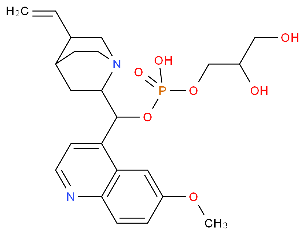 (2,3-dihydroxypropoxy)({5-ethenyl-1-azabicyclo[2.2.2]octan-2-yl}(6-methoxyquinolin-4-yl)methoxy)phosphinic acid_分子结构_CAS_146-39-4