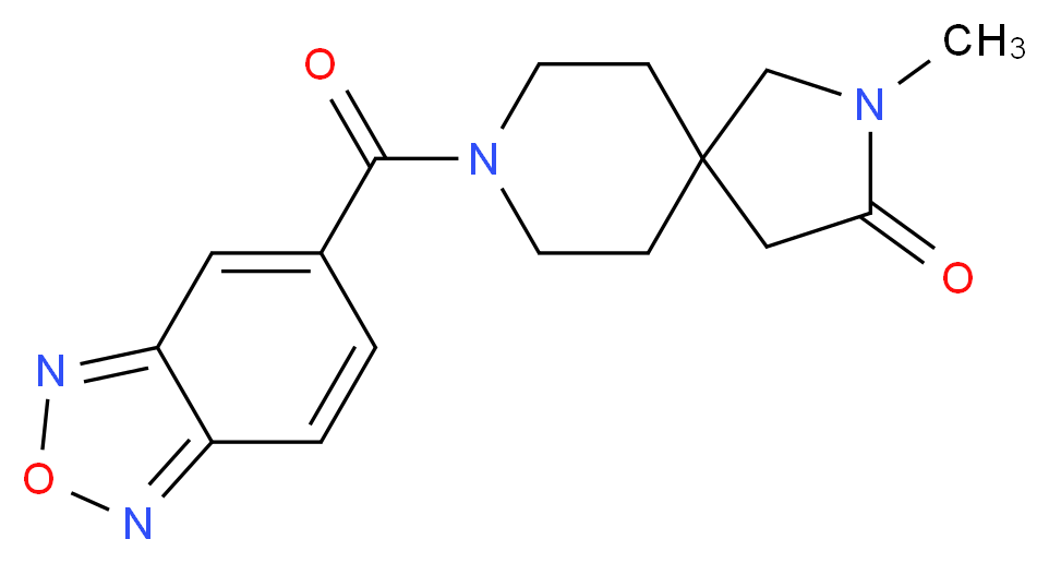 8-(2,1,3-benzoxadiazol-5-ylcarbonyl)-2-methyl-2,8-diazaspiro[4.5]decan-3-one_分子结构_CAS_)