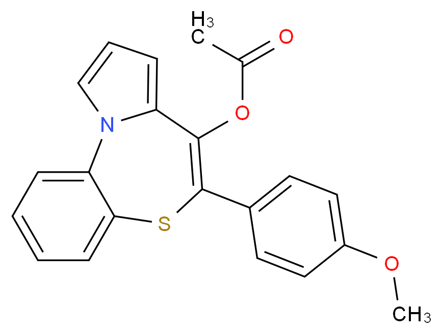 5-(4-甲氧苯基)吡咯[2,1-d][1,5]苯并噻庚因-4-醇醋酸盐_分子结构_CAS_131403-76-4)