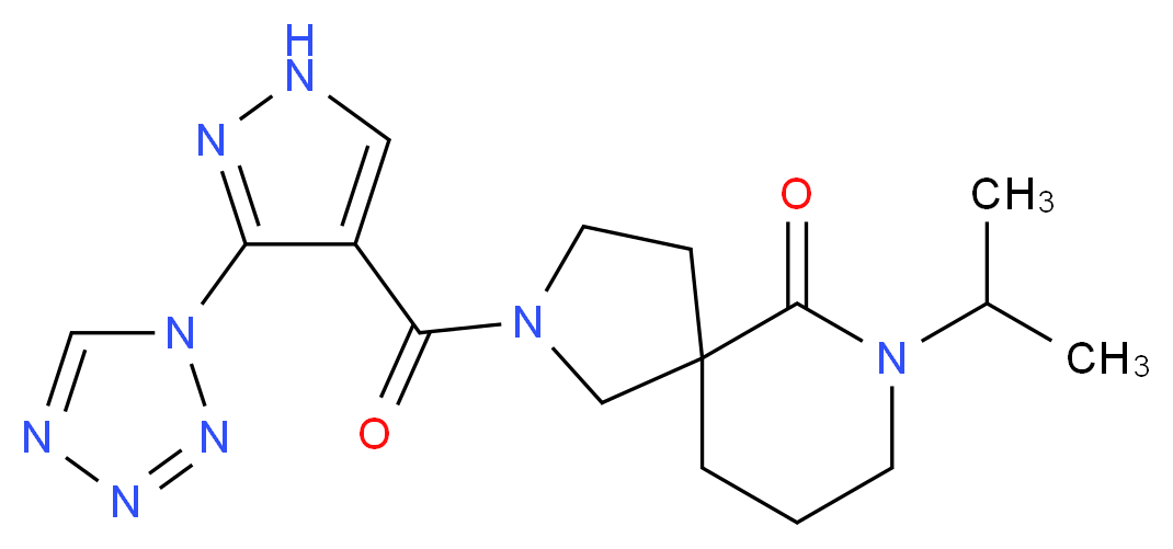 7-isopropyl-2-{[3-(1H-tetrazol-1-yl)-1H-pyrazol-4-yl]carbonyl}-2,7-diazaspiro[4.5]decan-6-one_分子结构_CAS_)
