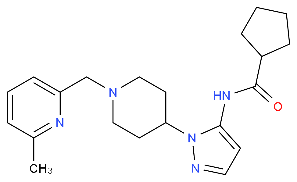 N-(1-{1-[(6-methyl-2-pyridinyl)methyl]-4-piperidinyl}-1H-pyrazol-5-yl)cyclopentanecarboxamide_分子结构_CAS_)