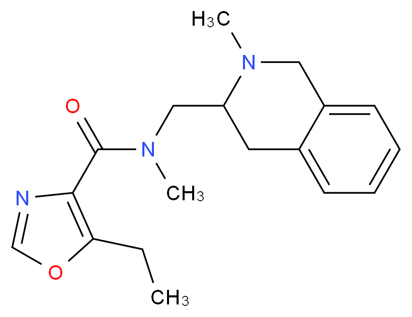 5-ethyl-N-methyl-N-[(2-methyl-1,2,3,4-tetrahydroisoquinolin-3-yl)methyl]-1,3-oxazole-4-carboxamide_分子结构_CAS_)