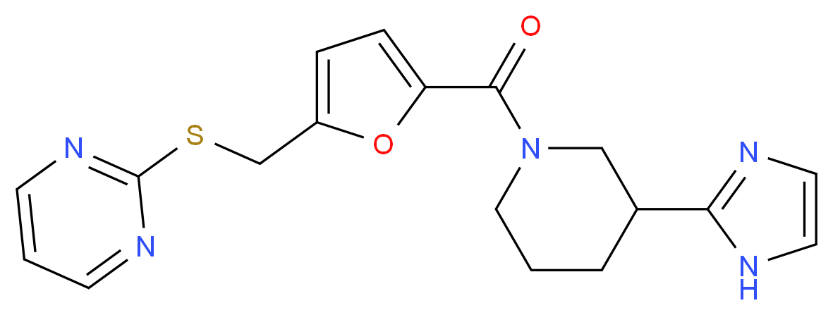 2-{[(5-{[3-(1H-imidazol-2-yl)piperidin-1-yl]carbonyl}-2-furyl)methyl]thio}pyrimidine_分子结构_CAS_)