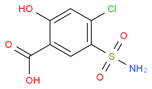 4-chloro-2-hydroxy-5-sulfamoylbenzoic acid_分子结构_CAS_14556-98-0