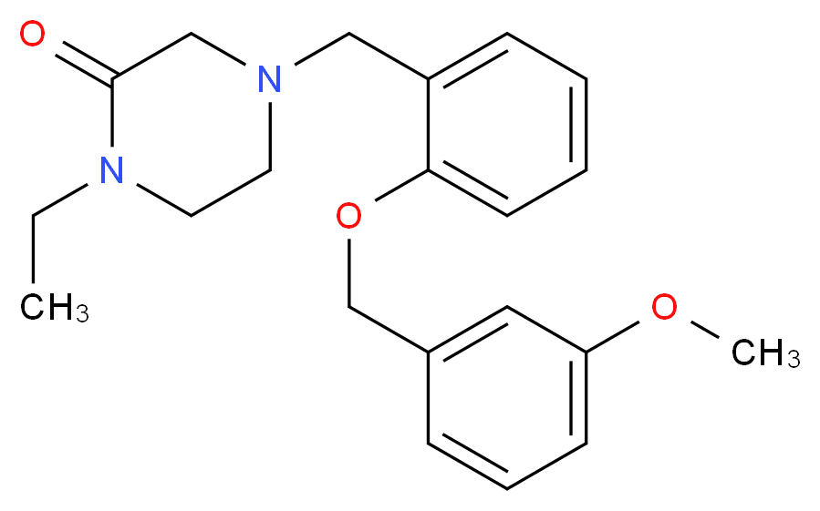 1-ethyl-4-{2-[(3-methoxybenzyl)oxy]benzyl}piperazin-2-one_分子结构_CAS_)
