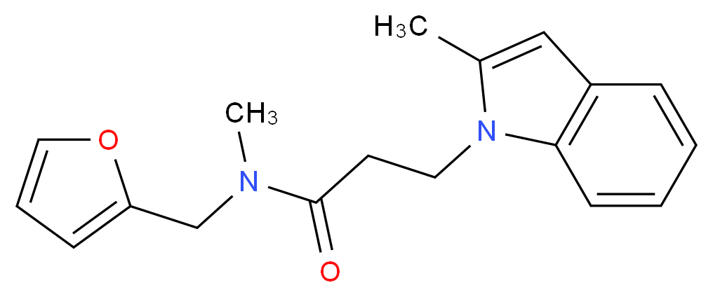 N-(2-furylmethyl)-N-methyl-3-(2-methyl-1H-indol-1-yl)propanamide_分子结构_CAS_)