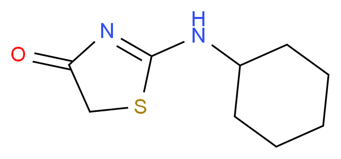 2-(cyclohexylamino)-4,5-dihydro-1,3-thiazol-4-one_分子结构_CAS_27052-19-3