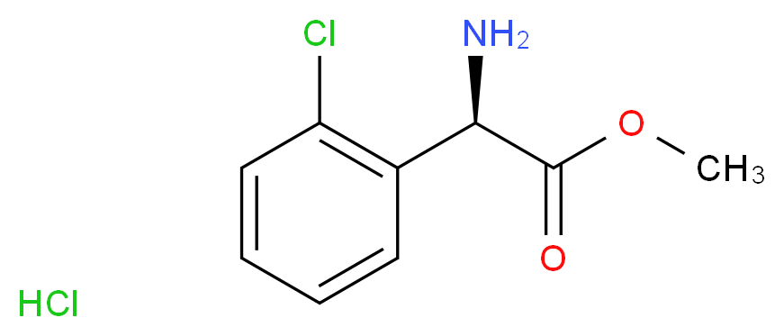 methyl (2R)-2-amino-2-(2-chlorophenyl)acetate hydrochloride_分子结构_CAS_212838-70-5